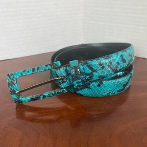 Vintage 1980s wcm New York Snakeskin Embossed Italian Calfskin Leather Belt